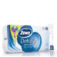 Туалетная бумага Zewa Deluxe Delicate Care белая трехслойная 8шт