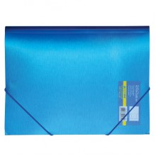 Папка на резинке A4 METALLIC двухслойная синий BUROMAX
