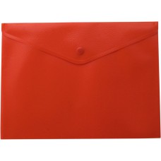 Папка-конверт А4 на кнопке полупрозрачная красная BUROMAX